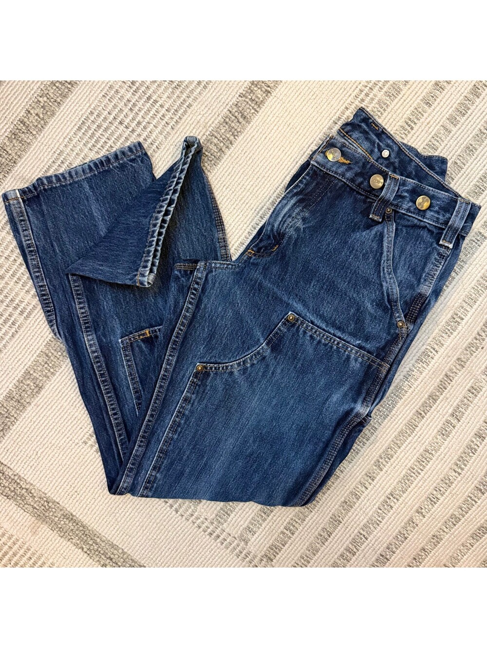 Carhartt Rugged Flex Carpenter Logger Jeans 30x30 Utility Workwear Suspenders